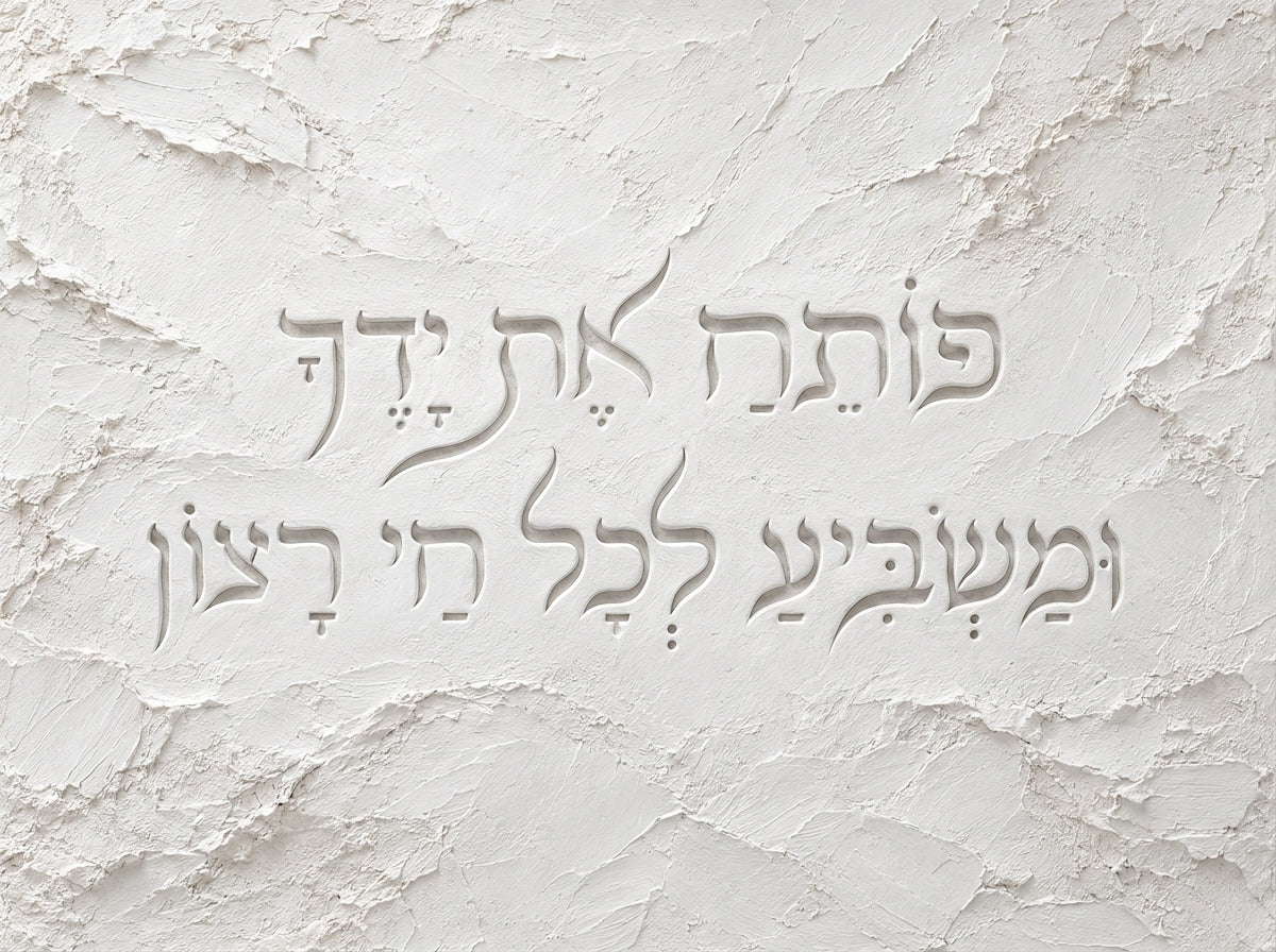 פותח את ידיך - חריטה