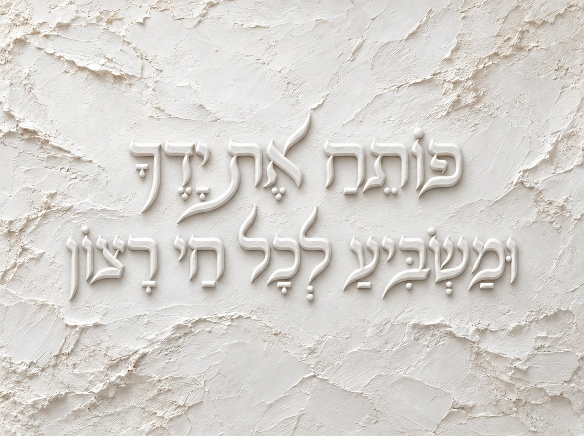 פותח את ידיך תבליט - לבן