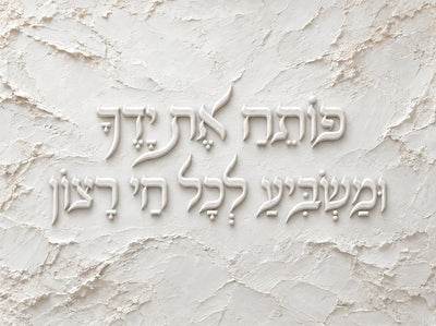 פותח את ידיך תבליט - לבן
