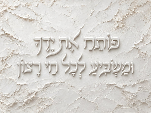 פותח את ידיך תבליט - לבן