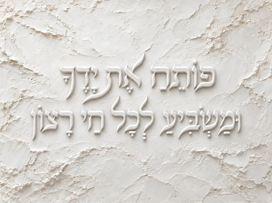 פותח את ידיך תבליט - לבן