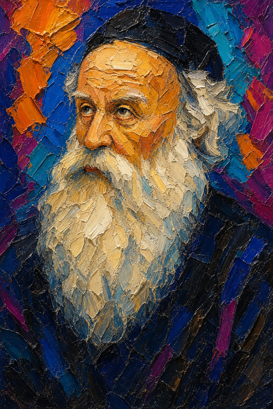 בעל התניא - רבי שניאור זלמן מלאדי זצ"ל - גבס צבעוני