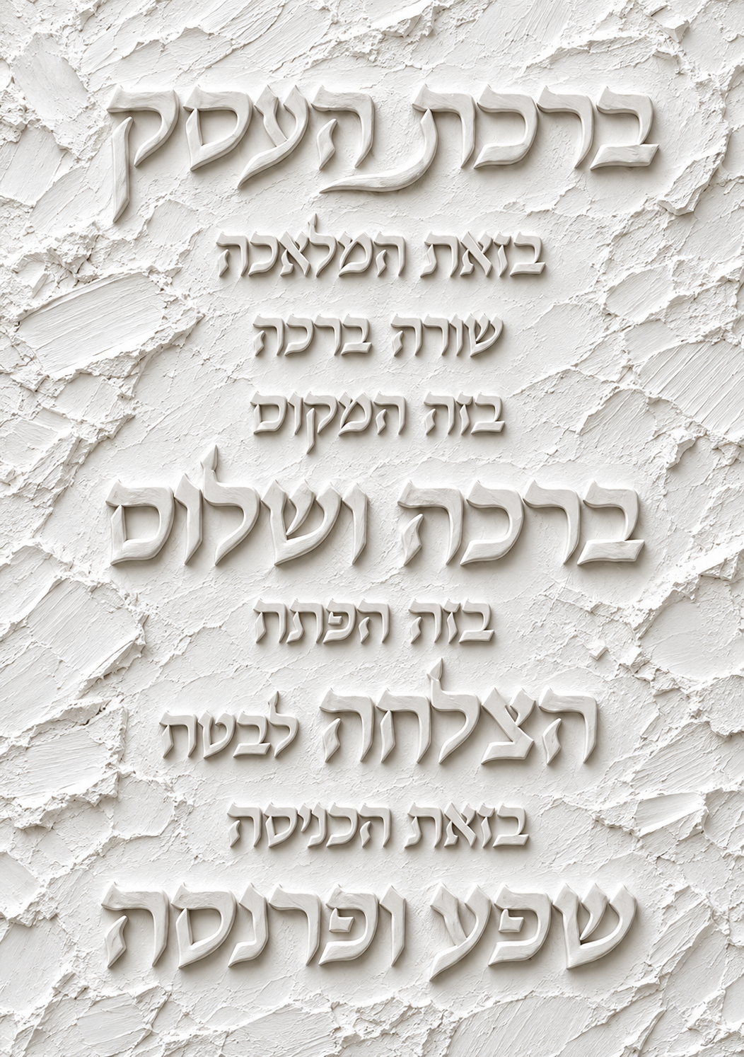 ברכת העסק גבס תבליטי - מודגש