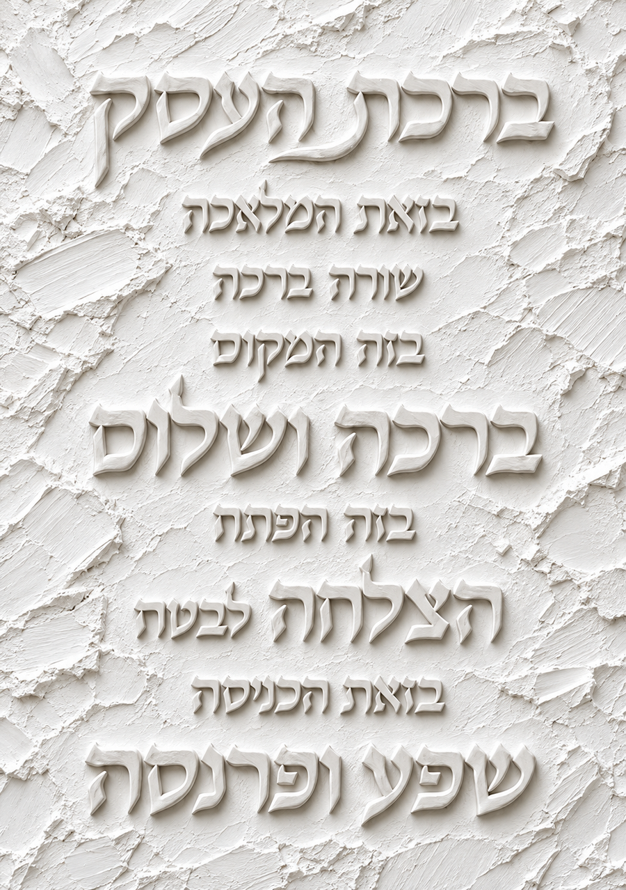 ברכת העסק גבס תבליטי - מודגש