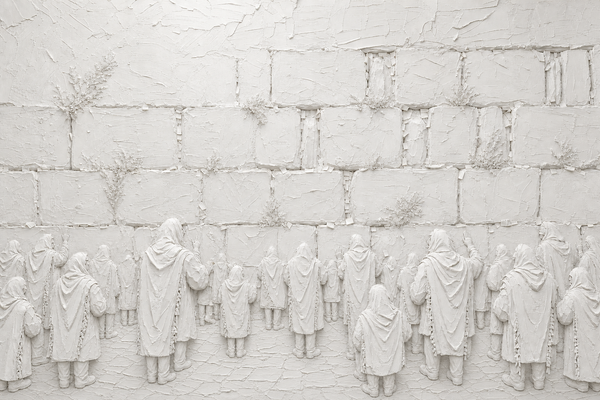 הכותל המערבי ומתפללים בטלית (The Western Wall)